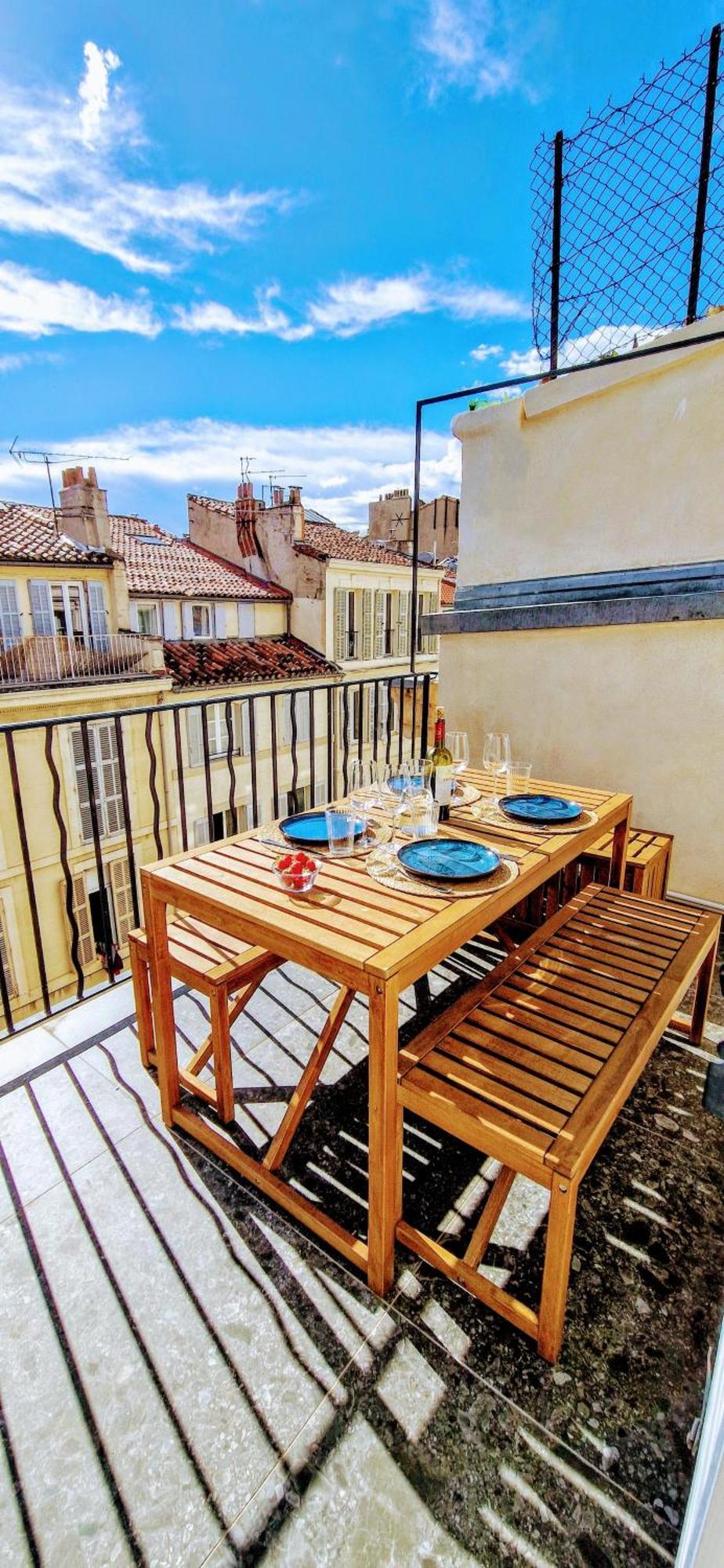 Terrasse - Hyper Centre - 2 Chambres - Parking Gratuit - Calme & Lumineux - Arrivee Autonome Marseille Exterior photo